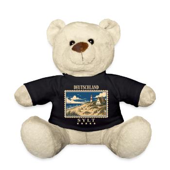 Deutschland Sylt Vintage Reisemarke - Teddy - Schwarz - Vorne