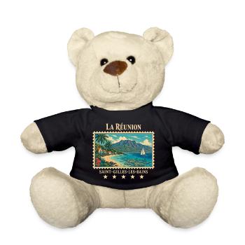 La Réunion Saint-Gilles Vintage Reisemarke - Teddy - Schwarz - Vorne
