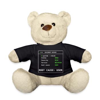 Cadeau humoristique IT Report Report d’incident de vérification système - Nounours - noir - Devant