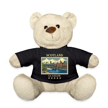 Schottland_Glasgow_Vintage_Reisemarke - Teddy - Schwarz - Vorne