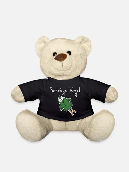 Schräger Vogel – Lustiger Cartoon Spruch - Teddy - Schwarz