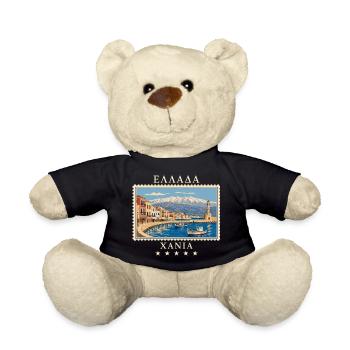 Griechenland Chania Vintage Reisemarke - Teddy - Schwarz - Vorne