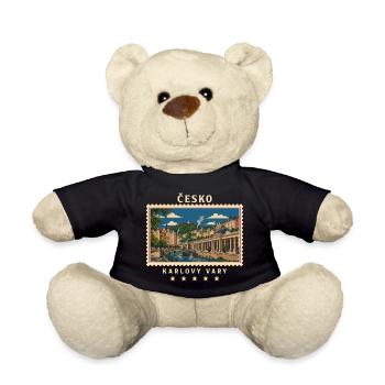 Tschechien Karlovy Vary Vintage Reisemarke - Teddy - Schwarz - Vorne