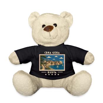 Montenegro Budva Vintage Reisemarke - Teddy - Schwarz - Vorne