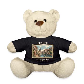 Frankreich Straßburg Vintage Reisemarke - Teddy - Schwarz - Vorne