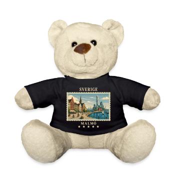 Schweden Malmö Vintage Reisemarke - Teddy - Schwarz - Vorne