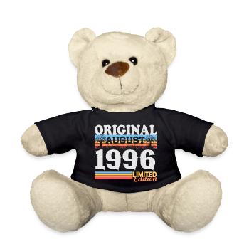 Vintage August 1996 Vintage Retro Birthday - Teddy Bear - black - Front