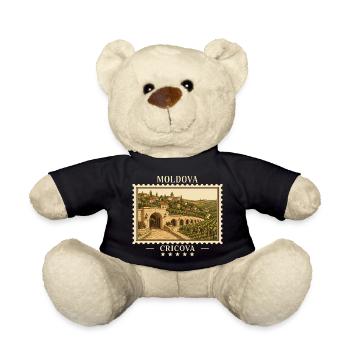 Moldau Cricova Vintage Reisemarke - Teddy - Schwarz - Vorne