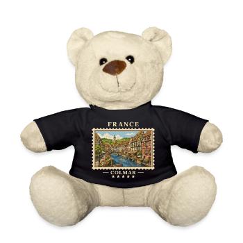 Frankreich Colmar Vintage Reisemarke - Teddy - Schwarz - Vorne
