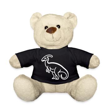 Dino-Liniengrafik mit Crest - Teddy - Schwarz - Vorne