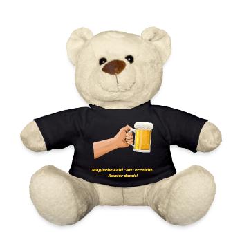 Magische Zahl 40 erreicht, amüsantes Bier Design - Teddy - Schwarz - Vorne