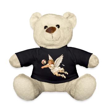 Volleyball Engel Weihnachten Geschenk Vintage - Teddy - Schwarz - Vorne