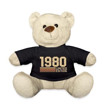 Né en 1980 anniversaire - Cadeau 1980 Vintage 1980 - Nounours - noir - Devant