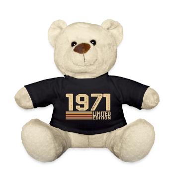 Born in 1971 Birthday - Gift 1971 Vintage 1971 - Teddy Bear - black - Front