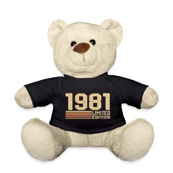 Né en 1981 anniversaire - Cadeau 1981 Vintage 1981 - Nounours - noir - Devant