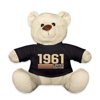 Born in 1961 Birthday - Gift 1961 Vintage 1961 - Teddy Bear - black - Front