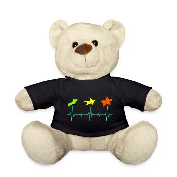 Wingsuit fliegen Base Jumping Fallschirmspringen Herzschlag - Teddy - Schwarz - Vorne