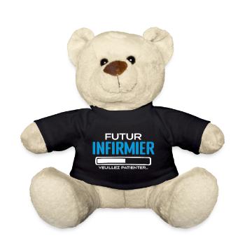 Futur Infirmier Idée Cadeau Infirmier - Nounours - noir - Devant