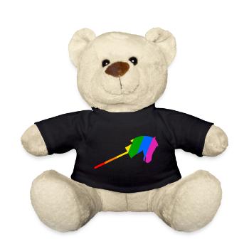 Horse riding in the rainbow - Teddy Bear - black - Front