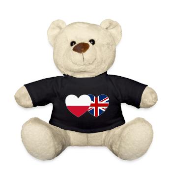 Polen Großbritannien Flagge Herz - Teddy - Schwarz - Vorne