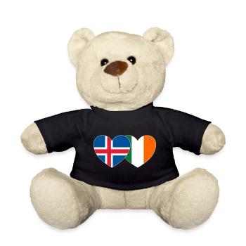 Island Irland Flagge Herz - Teddy - Schwarz - Vorne