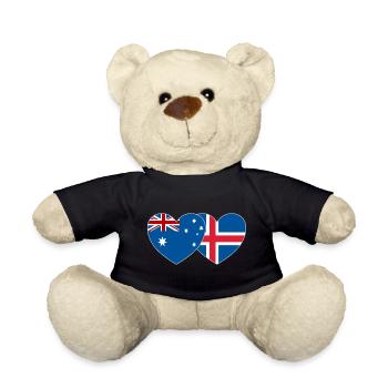 Australien Island Flagge Herz - Teddy - Schwarz - Vorne