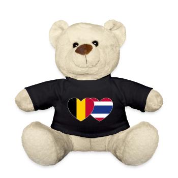 Belgien Thailand Flagge Herz - Teddy - Schwarz - Vorne