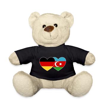 Germany Azerbaijan Flag Heart - Teddy Bear - black - Front