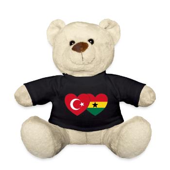 Türkei Ghana Flagge Herz - Teddy - Schwarz - Vorne