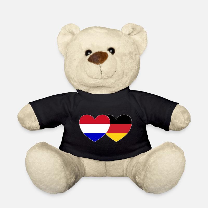 Holland Deutschland Flagge Herz - Teddy - Schwarz