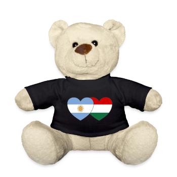 Argentine Hongrie Drapeau Cœur - Nounours - noir - Devant