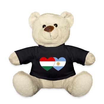 Hongrie Argentine Drapeau Cœur - Nounours - noir - Devant