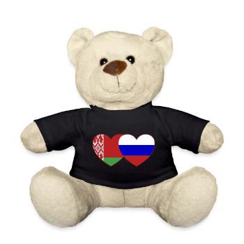Biélorussie Russie Drapeau Cœur - Nounours - noir - Devant