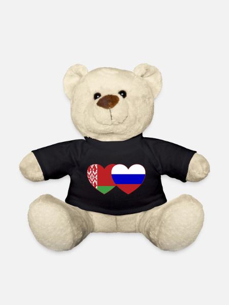 Biélorussie Russie Drapeau Cœur - Nounours - noir