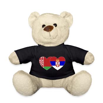 Belarus Serbia Flag Heart - Teddy Bear - black - Front