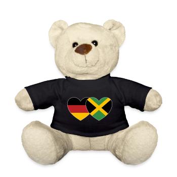 Allemagne Jamaïque Flag Heart - Nounours - noir - Devant