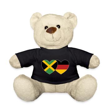 Jamaïque Allemagne Drapeau Coeur - Nounours - noir - Devant