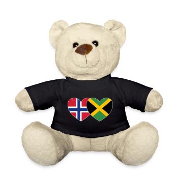 Norvège Jamaïque Drapeau Coeur - Nounours - noir - Devant