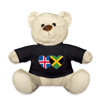 Island Jamaika Flagge Herz - Teddy - Schwarz - Vorne