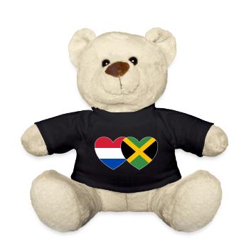 Holland Jamaika Flagge Herz - Teddy - Schwarz - Vorne