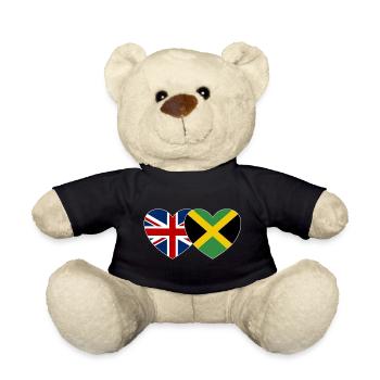 Grande-Bretagne Jamaïque Drapeau Coeur - Nounours - noir - Devant
