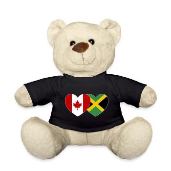 Canada Jamaïque Flag Heart - Nounours - noir - Devant