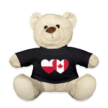 Pologne Canada Flag Heart - Nounours - noir - Devant