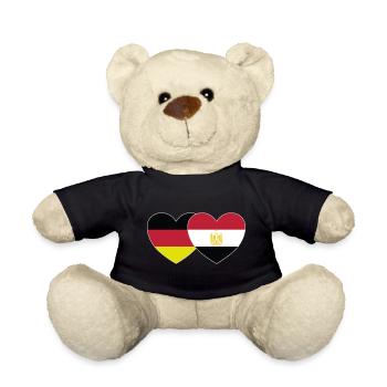 Germany Egypt Flag Heart - Teddy Bear - black - Front
