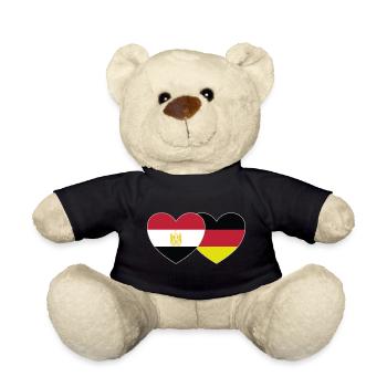 Egypt Germany Flag Heart - Teddy Bear - black - Front