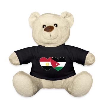 Ägypten Jordanien Flagge Herz - Teddy - Schwarz - Vorne