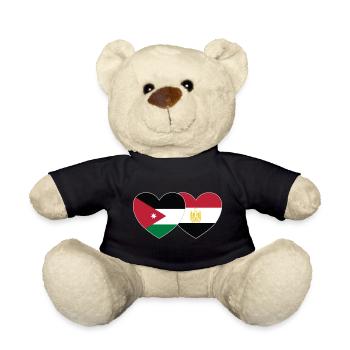 Jordan Egypt Flag Heart - Teddy Bear - black - Front