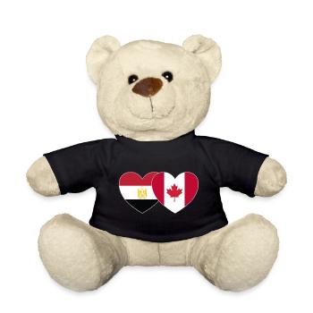 Égypte Canada Flag Heart - Nounours - noir - Devant