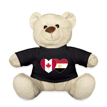 Canada Egypt Flag Heart - Teddy Bear - black - Front