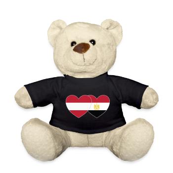 Österreich Ägypten Flagge Herz - Teddy - Schwarz - Vorne